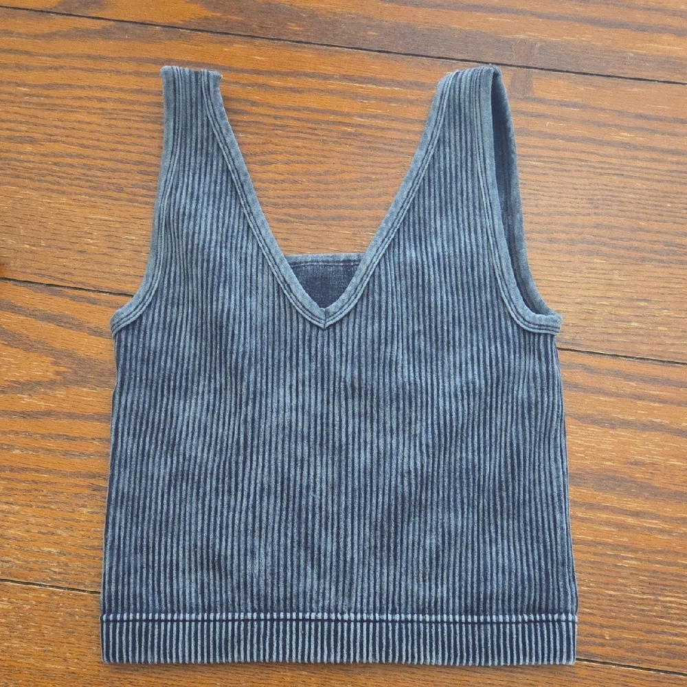 Gray Striped Women's Top L/XL